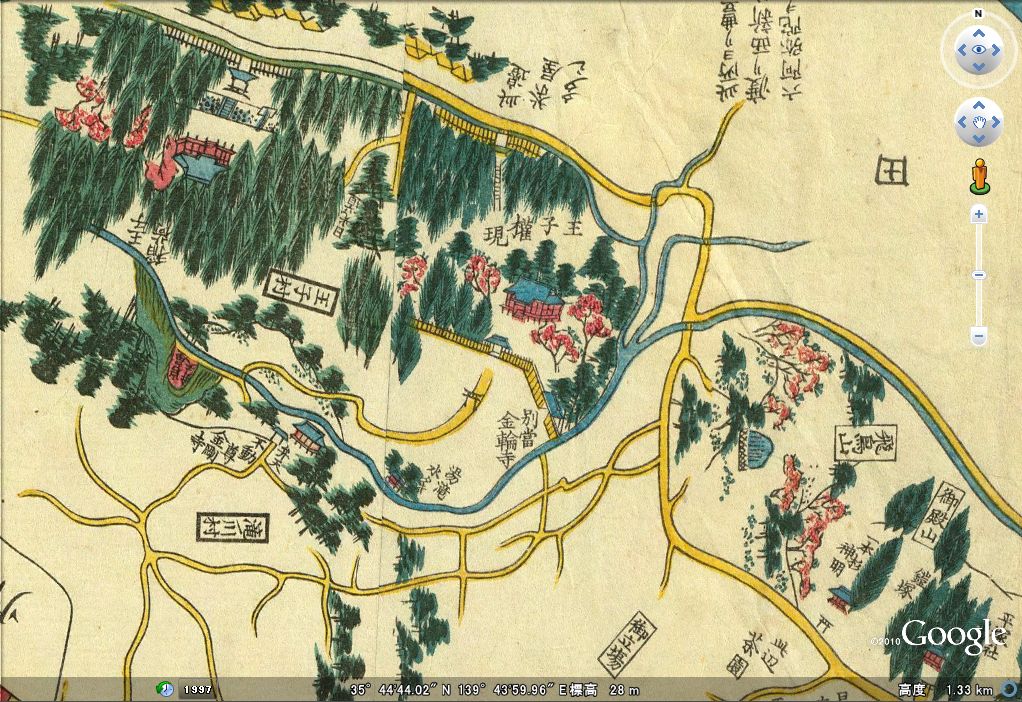 133. 名所江戸百景64 王子音無川堰棣: 時空を超えて~歴史と地図 133. 名所江戸百景64 王子音無川堰棣: 時空を超えて~歴史と地図